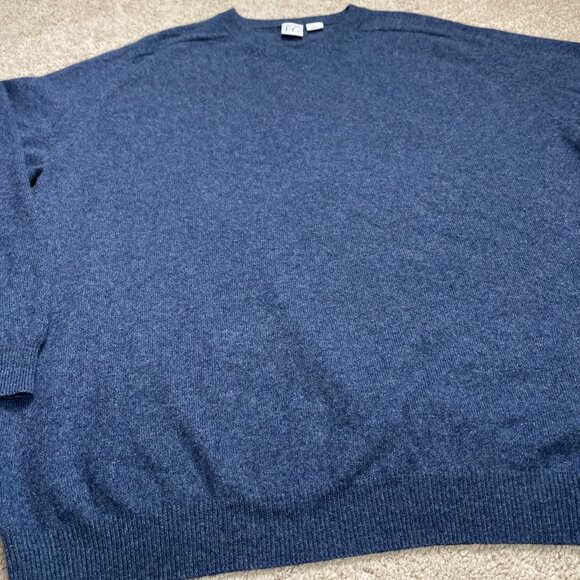Field Gear Sweater Mens XXL Blue 100% Cashmere Classic Minimalist Luxury Soft - Picture 2 of 5